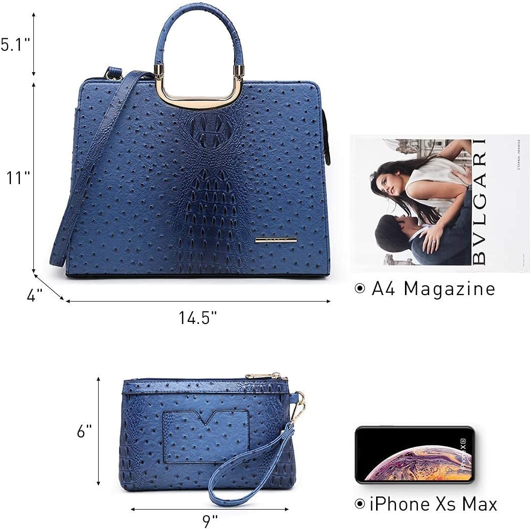 Womens Handbag Top Handle Shoulder Bag Tote Satchel Purse Work Bag with Matching Wallet - Image 3