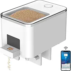 GEZIEKID Alimentador automático de peixes WiFi para aquário, dispensador de alimentos para aquário com controle de aplicativo, alimentado por USB, adequado para tanques pequenos, alimentos peletizados