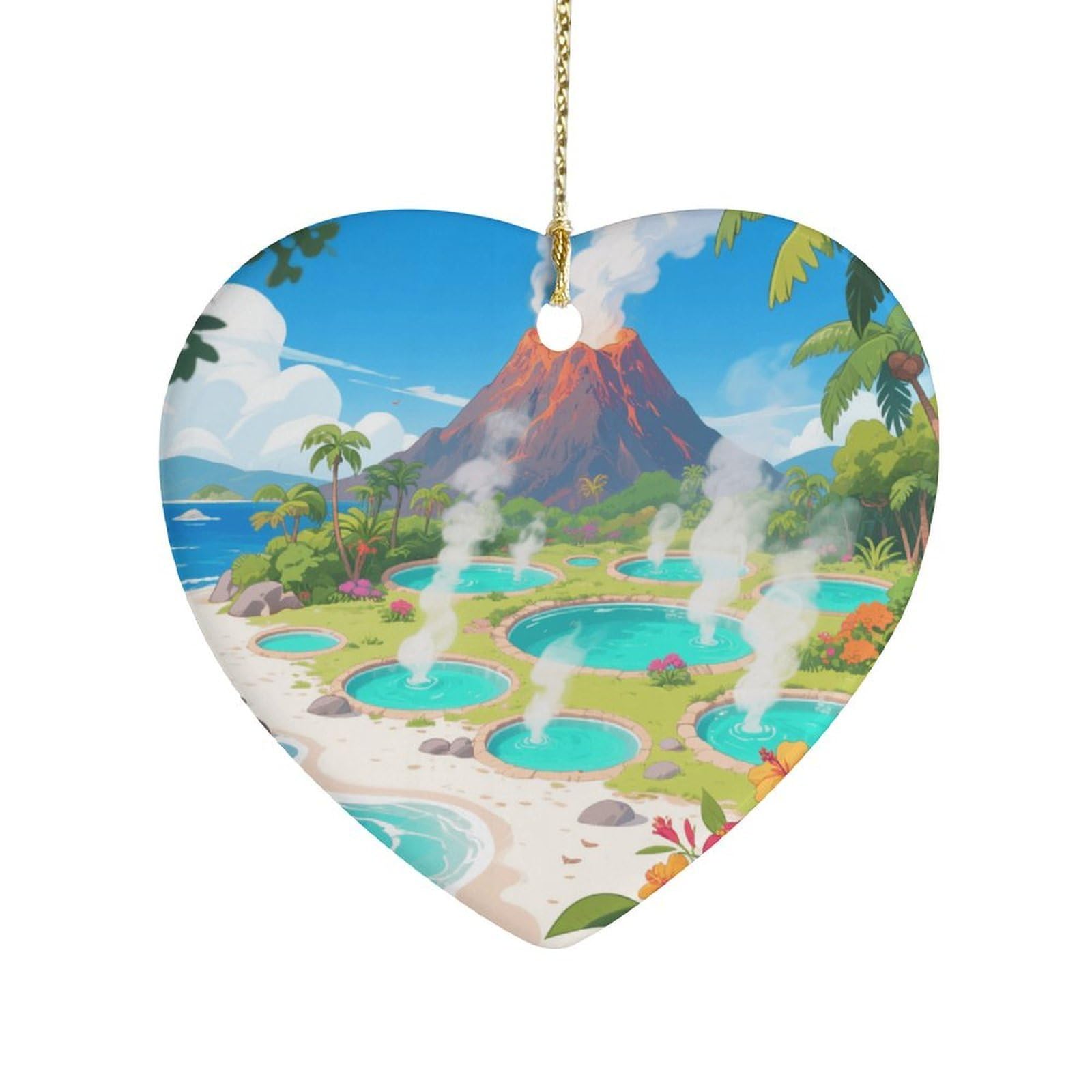 Fekiloot Style Hot Spring Volcanic Island Ceramic Ornament Home Decor Keepsake