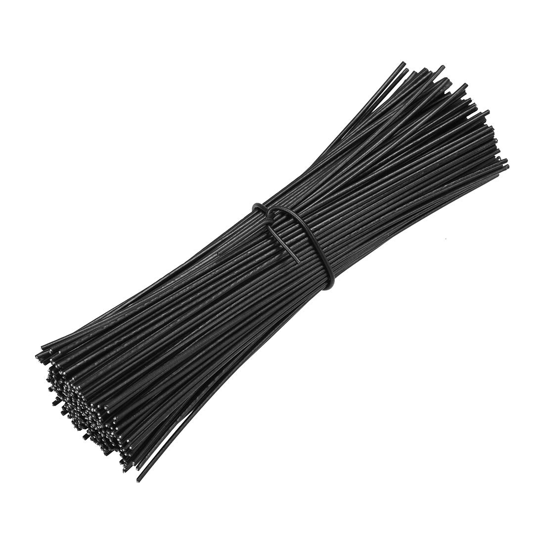 sourcing map 4 Inches Metallic Twist Ties Reusable Cable Cord Wire Ties Black 500pcs