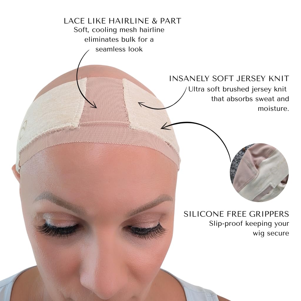Encelia Wig Grip Band – Breathable ​H​eadband For Lace Front​s – No-Slip, Lightweight, Seamless Headband – Adjustable Fit (Beige)