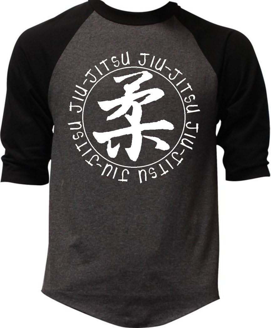 Interstate Apparel IncBrazilian Jiu Jitsu MMA/BJJ Men's Baseball T-Shirt Black/Charcoal
