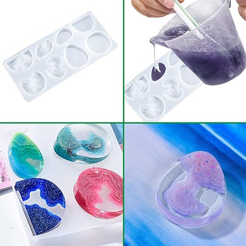 Miniatura 9 de SENHAI 7 moldes de resina para colgante de isla, moldes de silicona epoxi estilo océano para hacer manualidades, colgante, llavero, joyería