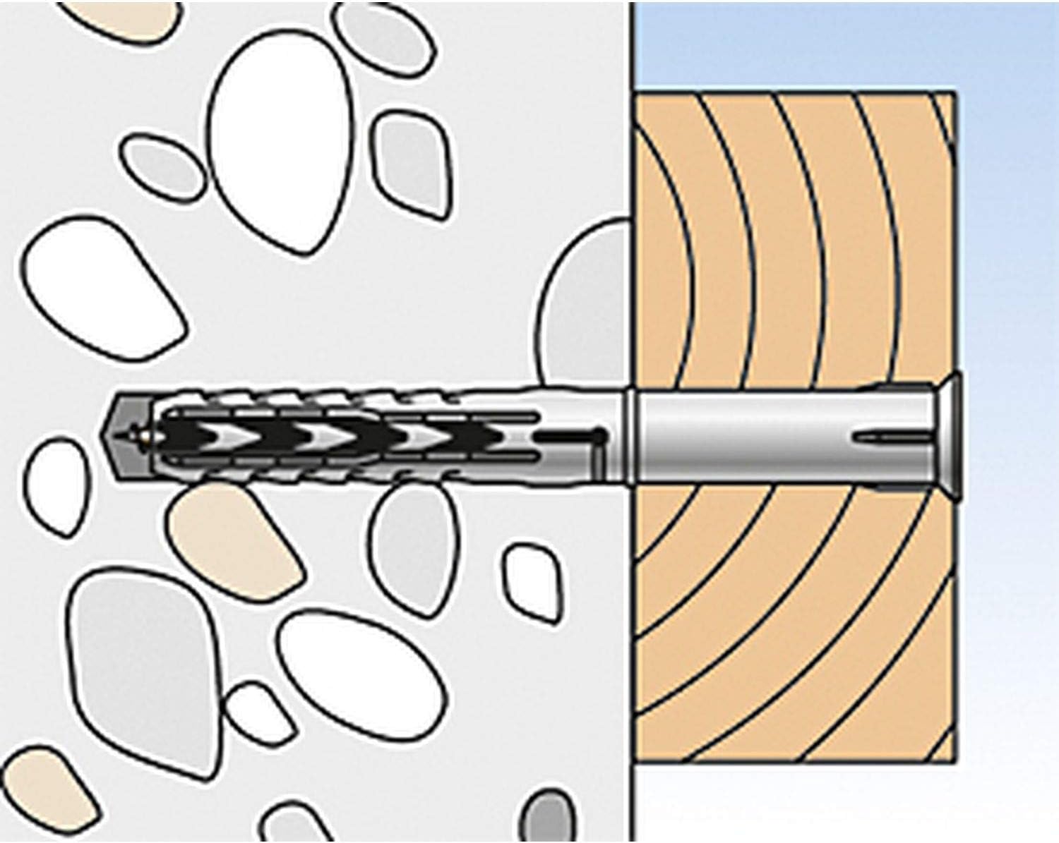 Fischer 52238 10 x 140 mm SXR T K Frame Fixing - Multi-Colour (4-Piece)
