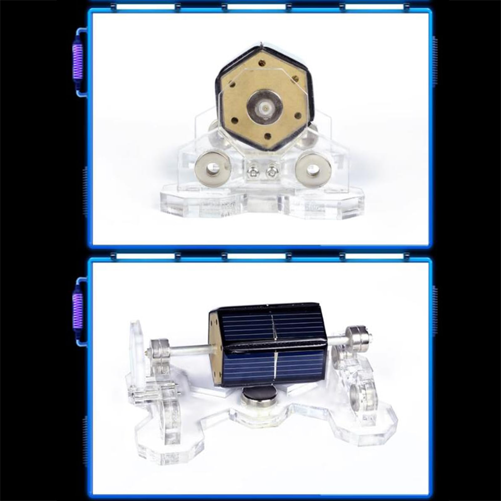 Modelo de levitación magnética, motor de suspensión magnética solar hexagonal, modelo educativo científico, motor solar, velocidad 300-1500 rpm