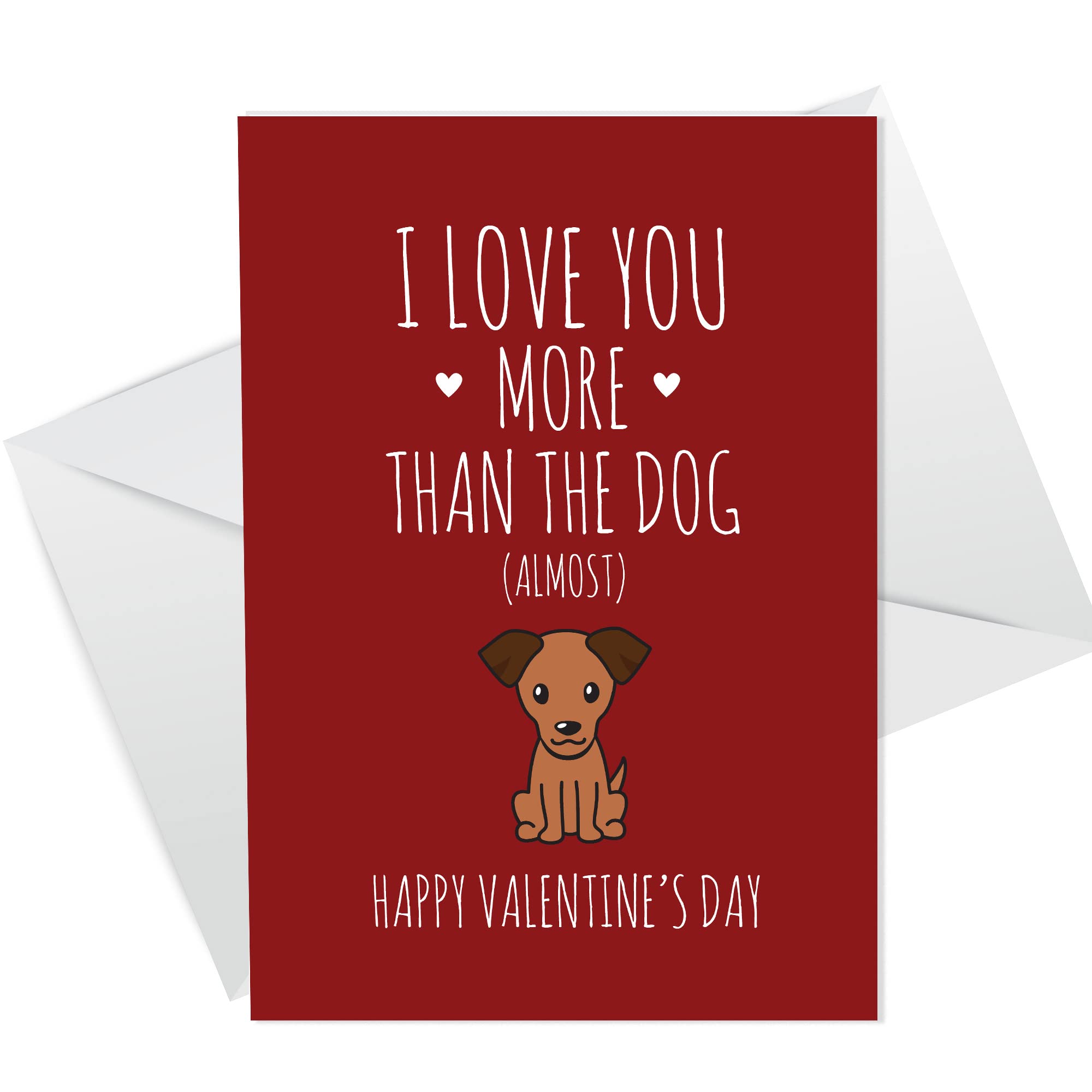 Love You More Than The Dog Funny Valentines Card For Him Her Boyfriend Husband