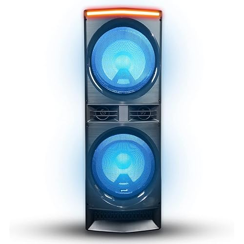 Gemini Bluetooth Karaoke Party Speaker System with Dual 12" Woofers, LED Lights, Mic, Guitar Input, DJ Effects, USB Recording & Remote Control (GPK-1200)
