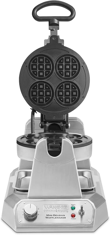 Mini Belgian Waffle Maker with Rotary Feature | Rotary Feature for Even Baking, 100 Mini Waffles an Hour, for Restaurants & Commercial Kitchens, NSF Certified