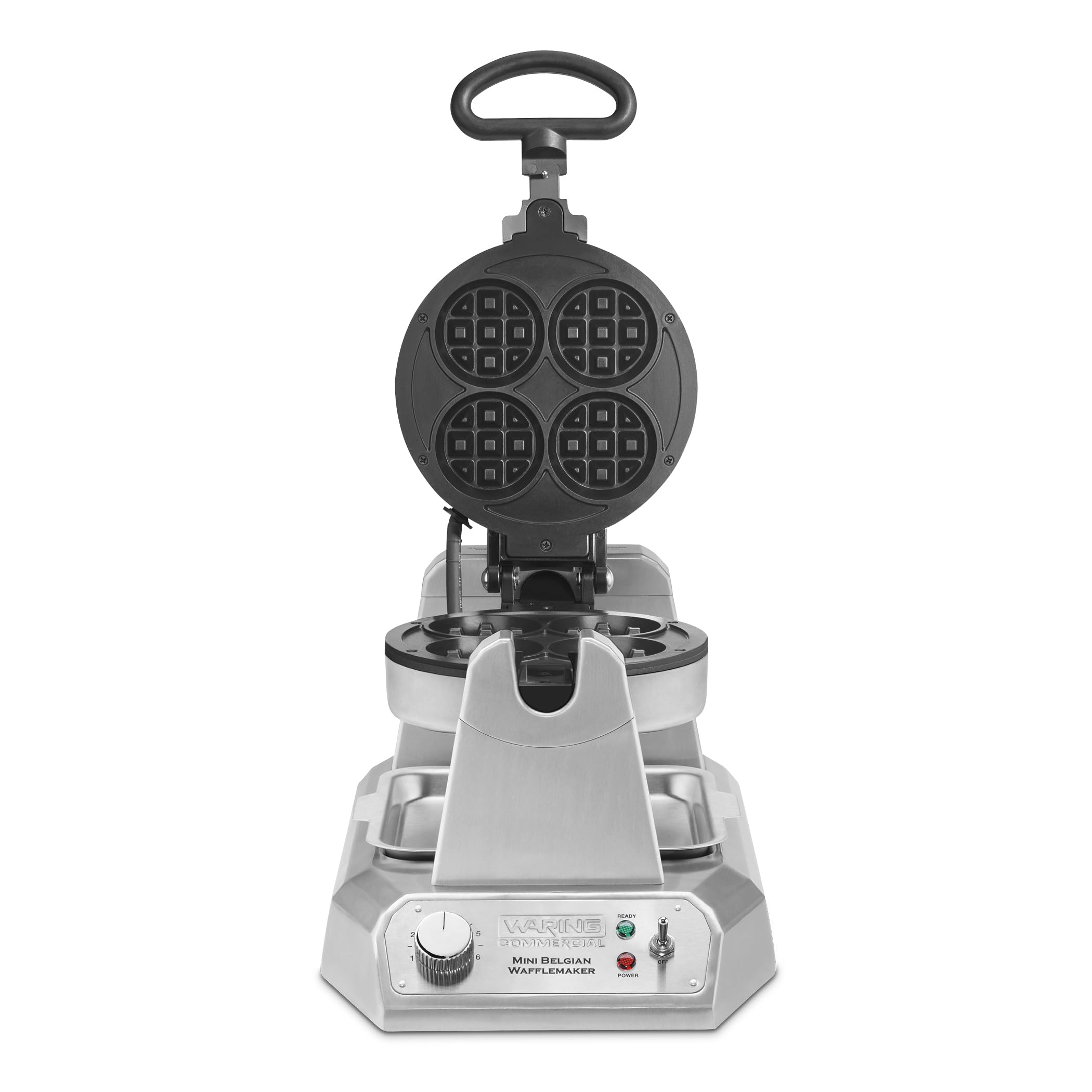 Waring Commercial WMB400X Single Mini Belgian Waffle Maker w/Cast Aluminum Grids 120V, 1200W 5-15 Phase Plug