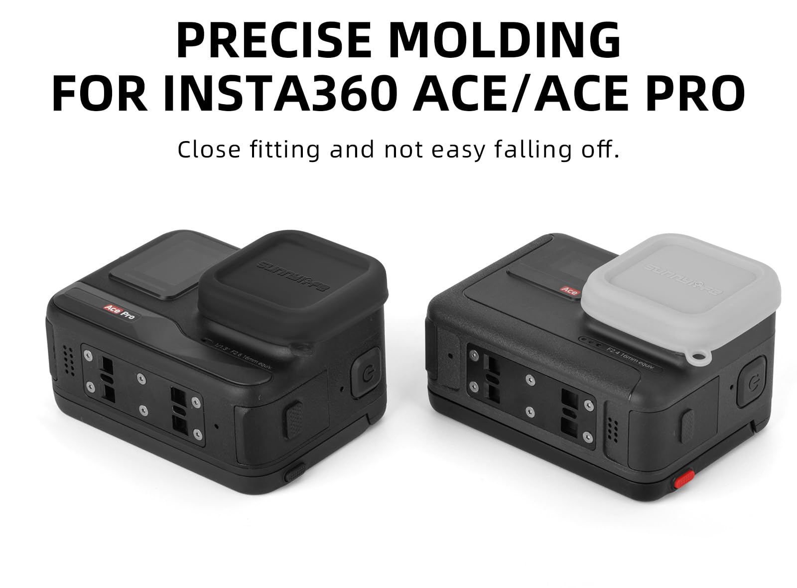 Coperchio dell'obiettivo per Insta360 Ace/Ace Pro Silicone Lens Cap Snap on Lens Tappo Coperchio di Protezione (2 pz Colore Hasard)