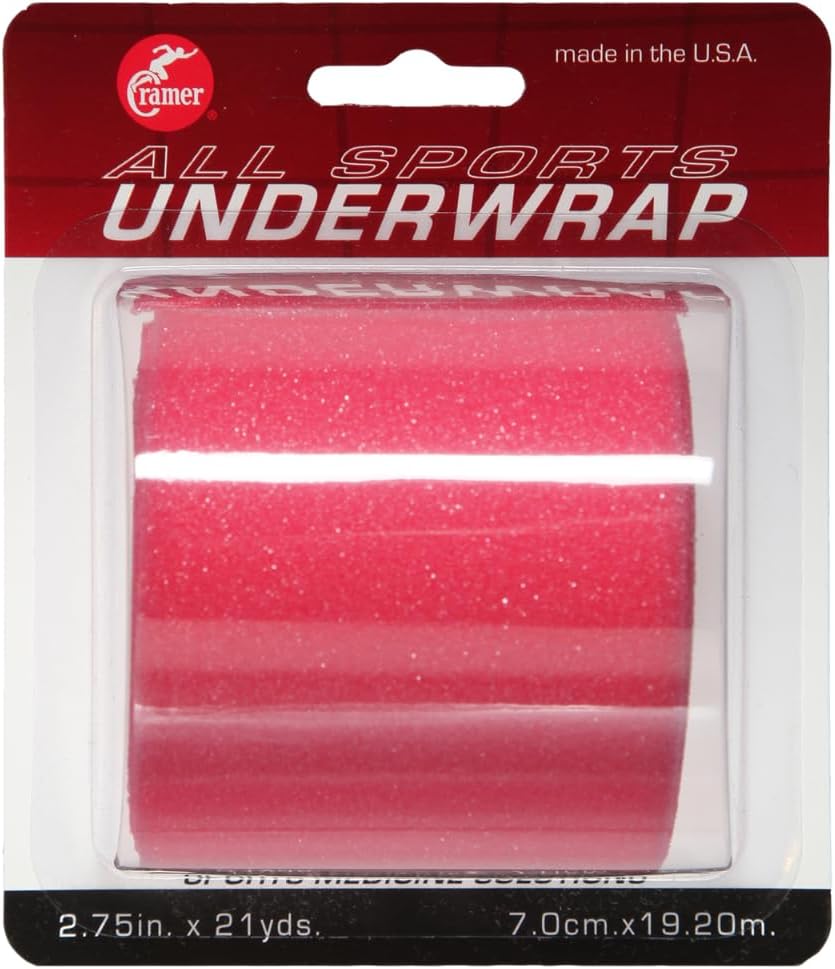 Cramer Tape Underwrap, Single Roll, Pink, Non-Latex Pre Wrap to Protect Skin from Irritation and Discomfort Caused by Athletic Tape, Tearable Sports Wrap, Non-Adhesive, 2.75" x 21 Yards