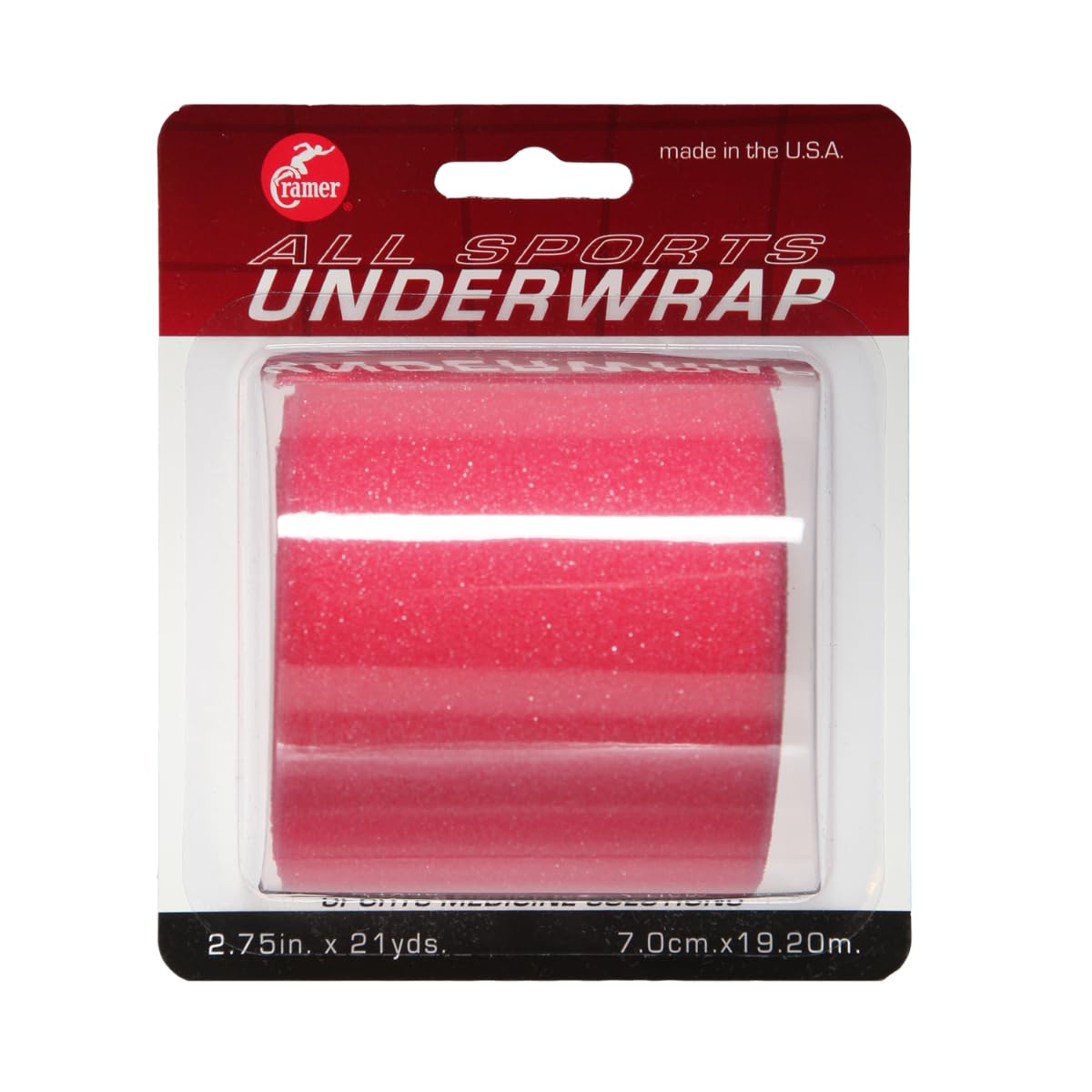 Cramer Tape Underwrap, Single Roll, Pink, Non-Latex Pre Wrap to Protect Skin from Irritation and Discomfort Caused by Athletic Tape, Tearable Sports Wrap, Non-Adhesive, 2.75" x 21 Yards
