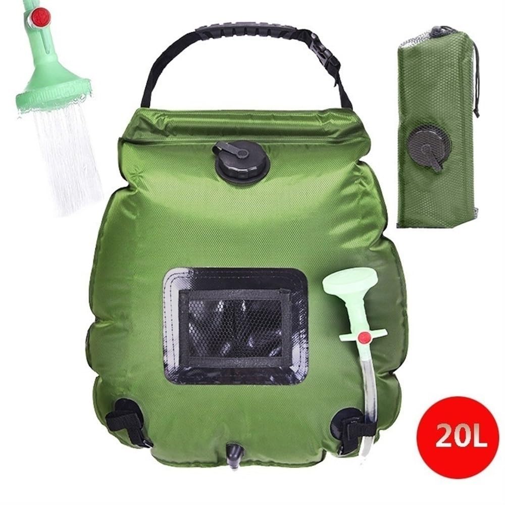 Camping Essentials Solarna przenośna torba prysznicowa | 5 galonów/20 litrów, składana torba na wodę pod prysznic na zewnątrz