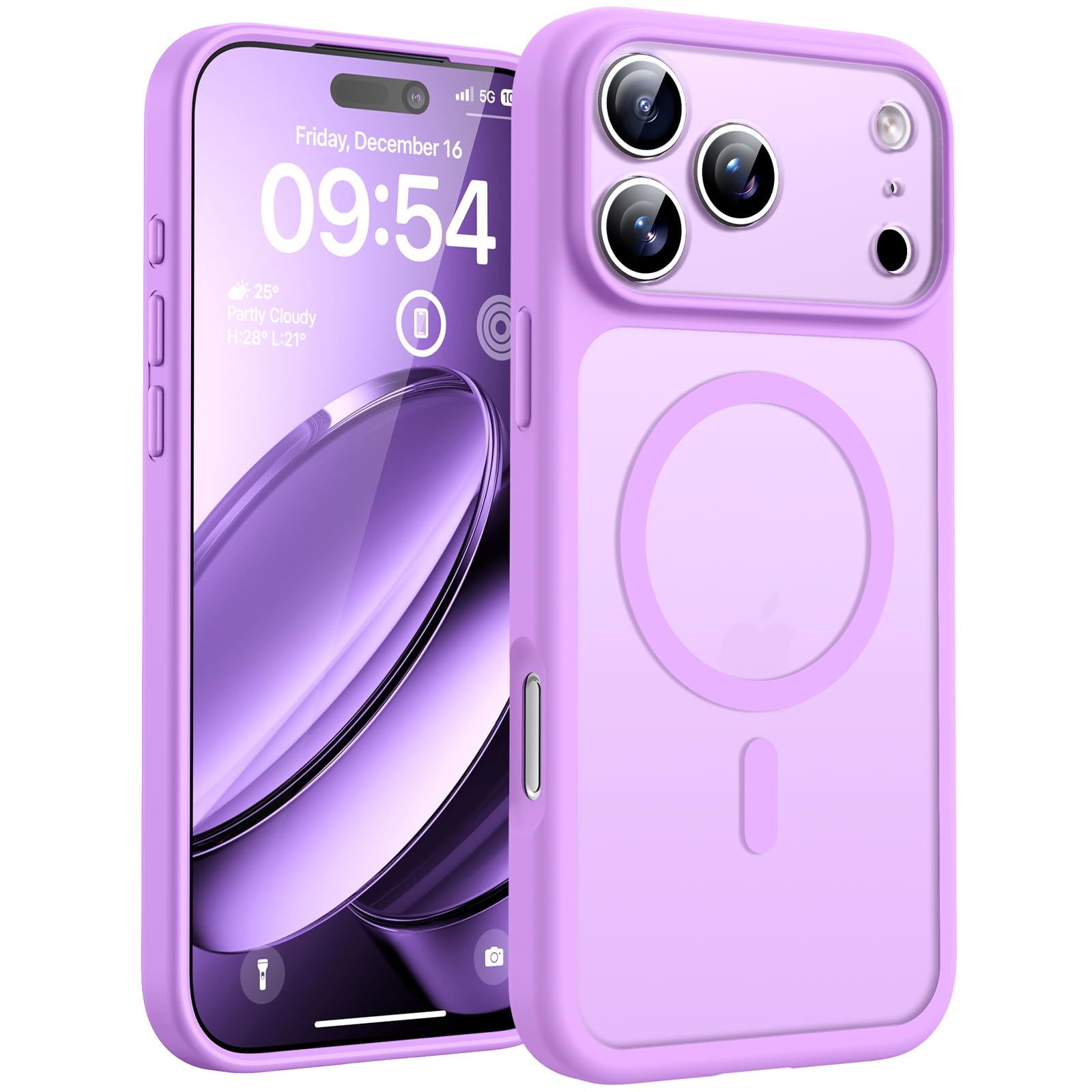 TOCOL for iPhone 17 Pro Case, Compatible with MagSafe, Light Purple