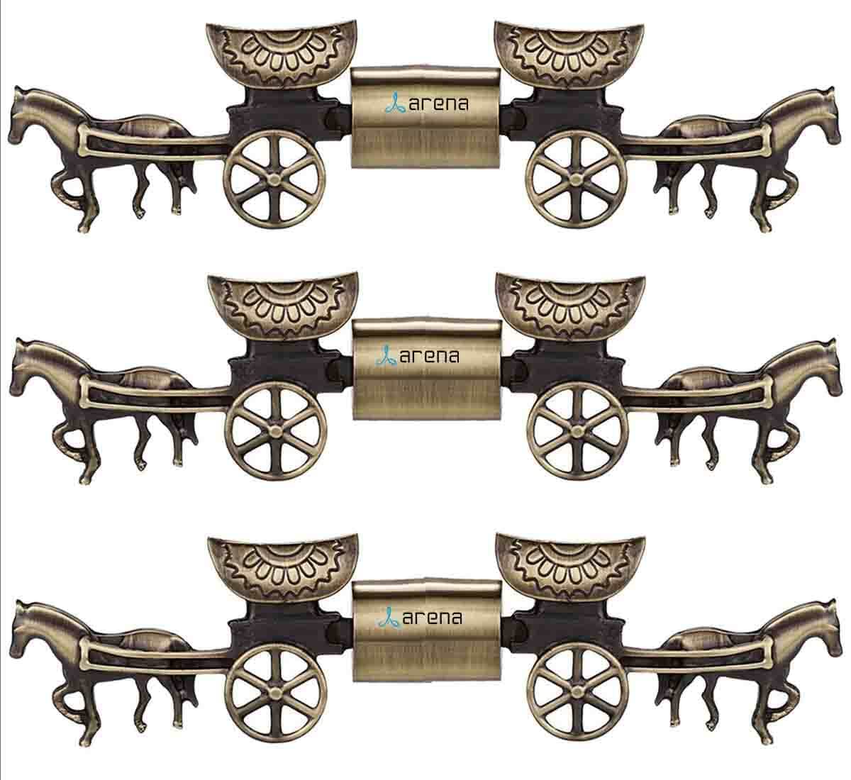Arena Aluminum Curtain Brackets Holders Horse Cart Style for Door and Window Fitting 1 Inch Rod Pocket Size for Home Décor Brass Antique Finish (Pack of 6) (B0C58BQMZK) Amazon Price History, Amazon Price Tracker