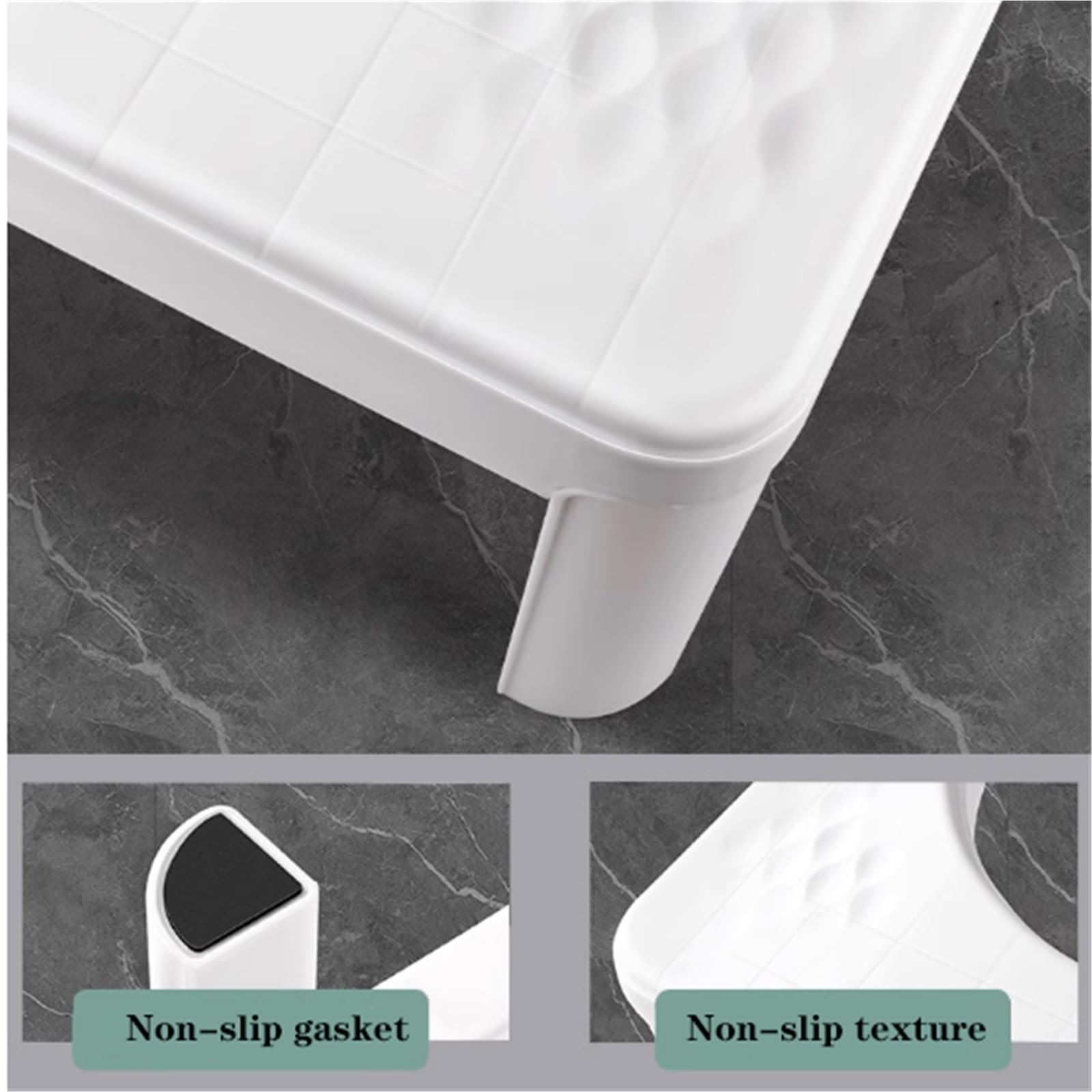 Mehrzweck-Fußhocker, Töpfchenhocker for Kacken, Kunststoffe, Badezimmer-Fußstützenhocker, einfache Aufbewahrung, Rutschfester Toilettenhocker for Erwachsene, Tragfähigkeit 300 Pfund(Black)