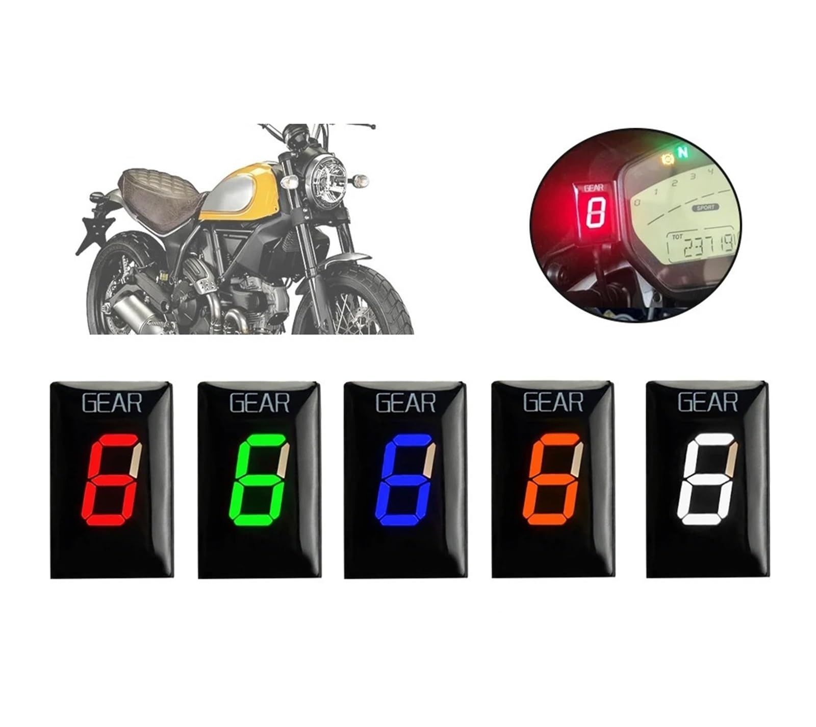Motocicletta Marce Sensori Indicatore Di Marcia Del Motociclo Display Della Velocità Sensore Cambio Digitale Per Scrambler 800/1100/400/1000 2018 2019 Accessori
