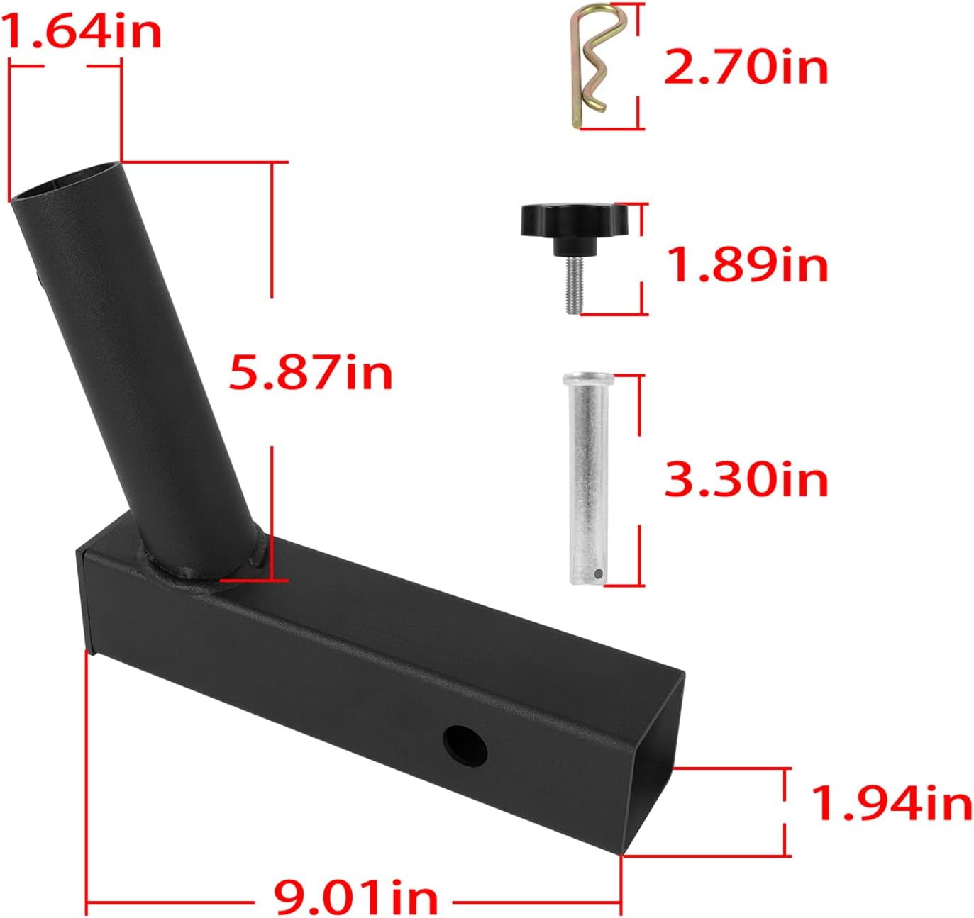 Yoursme Flagpole Hitch Flag Pole Holder Universal Flagpole Truck Flag Pole Mount Heavy Duty (Single) with Anti-Wobble Screws 2 inches Receiver Hitch for Car Trailer Flag Pole