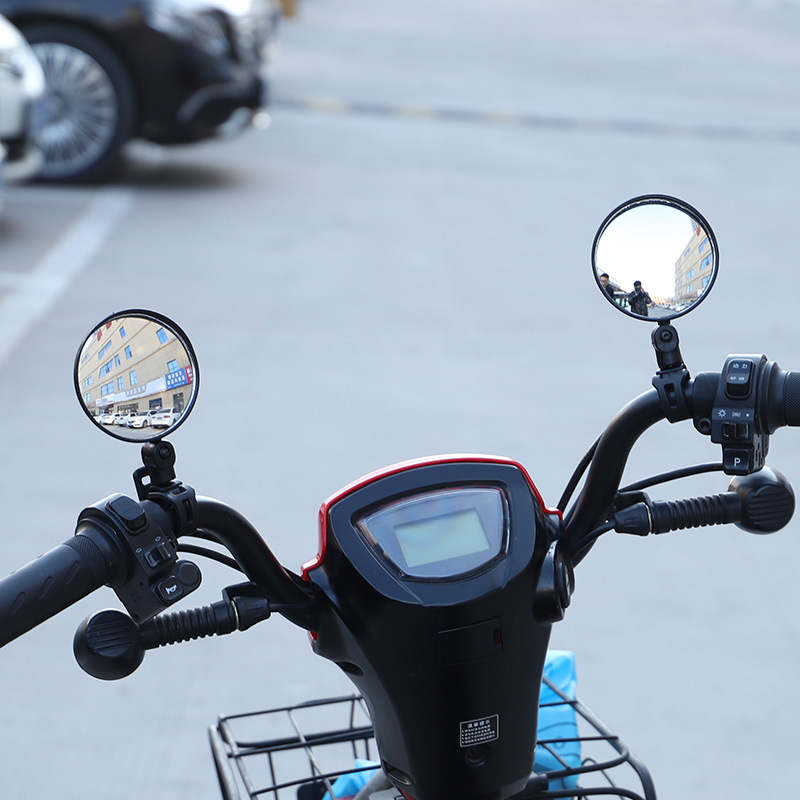 Ziyero Paire De Mini Rétroviseurs Convexes 360° Pour Vélo – Universels, Antichoc, Rotation Complète, Faciles à Installer – Idéal VTT, Vélo De Ville, BMX (Noir)