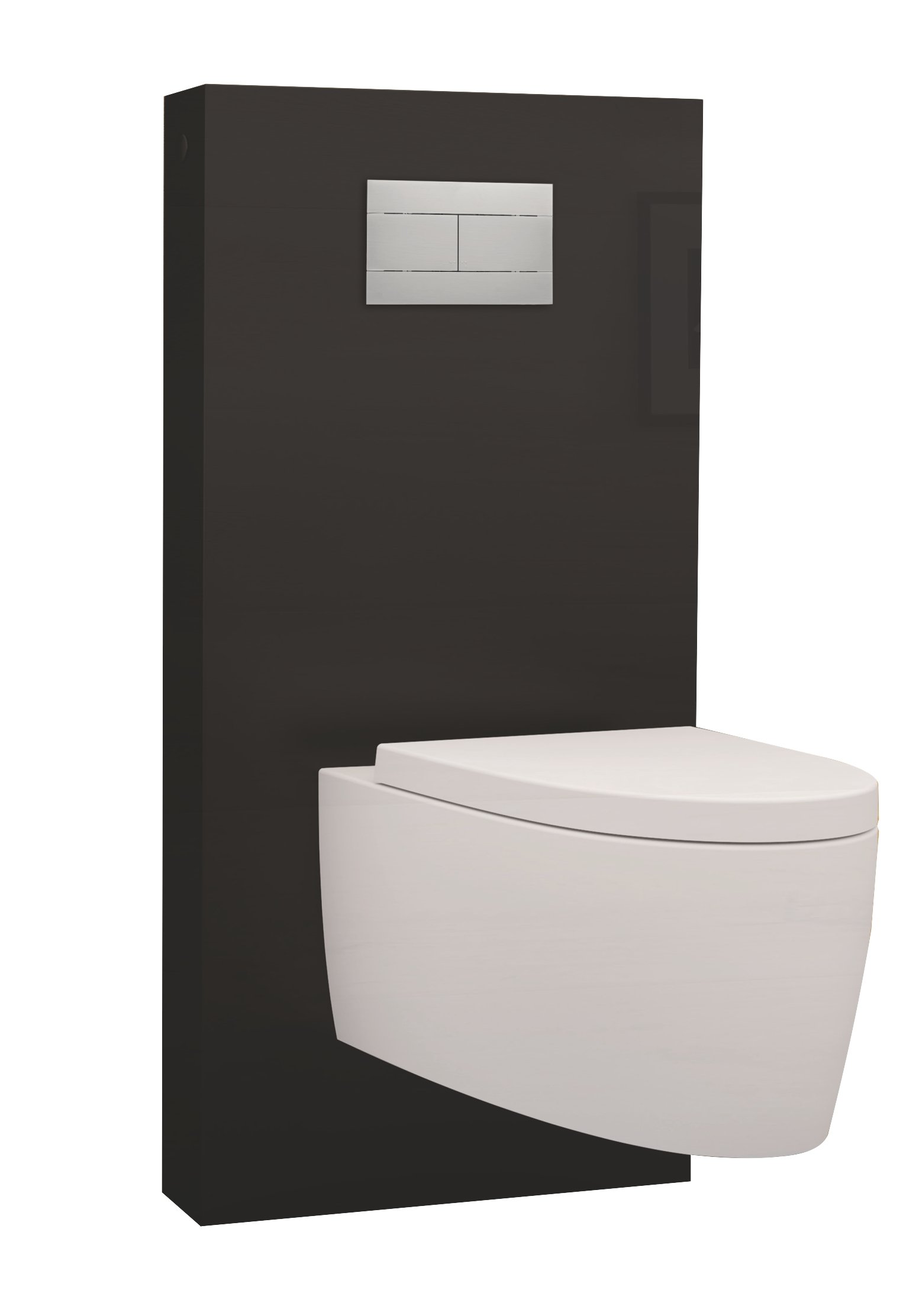 Module sanitaire Regiplast QRNSU en fibre de verre pour fixer un WC suspendu noir sans percer
