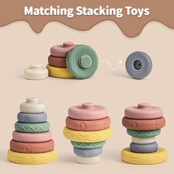 Mini Tudou Stacking Nesting Rings Baby Block Toy 6 PCS 4.7in for 6 Months+