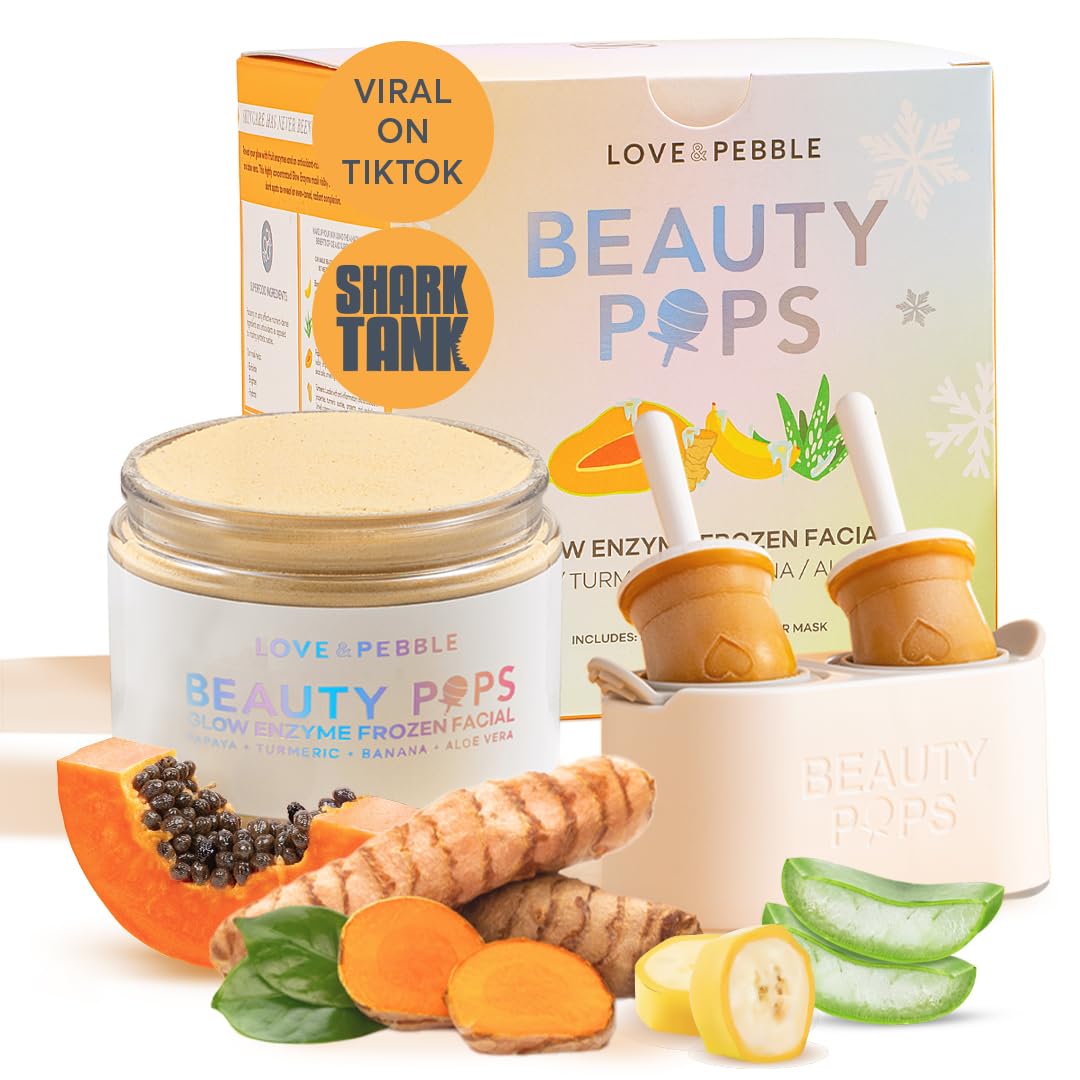 Love & Pebble Beauty Pops – Ice Roller Massage & Skin Care Ice Mask for Face Set with Turmeric & Aloe | Cryo Dermal Benefits of Ice Face Roller and Gua Sha, As Seen on Shark Tank and Tik Tok Love & Pebble Beauty Pops – Ice Roller Massage & Skin Care Ice Mask for Face Set with Turmeric & Aloe | Cryo Dermal Benefits of Ice Face Roller and Gua Sha, As Seen on Shark Tank and Tik Tok