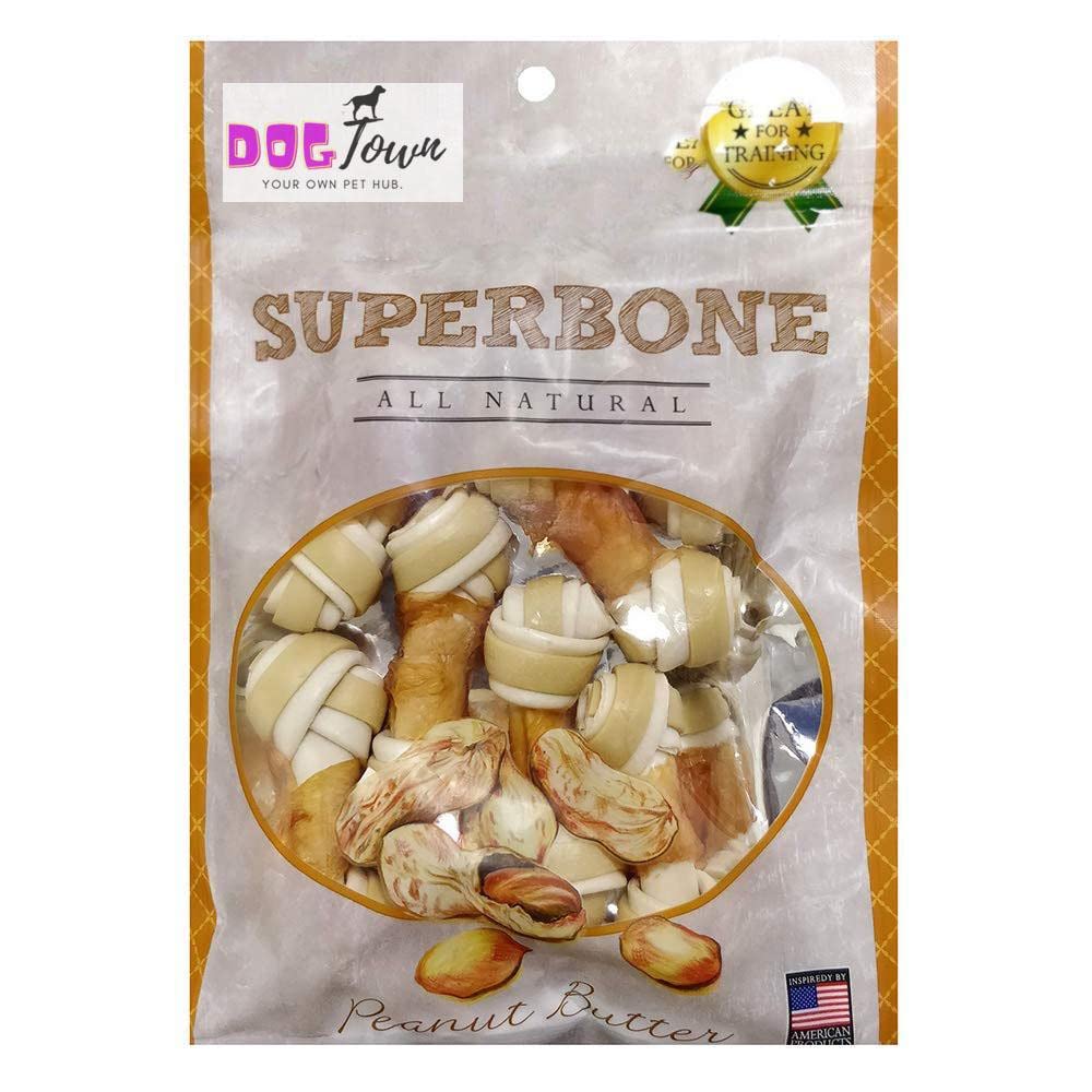 DOGTOWN Superbone Knotted Bone for Dogs | All Natural Flavour Chicken Sticks | Natural & Safe [ Peanut Butter ] (B09SG2GCK7) Amazon Price History, Amazon Price Tracker