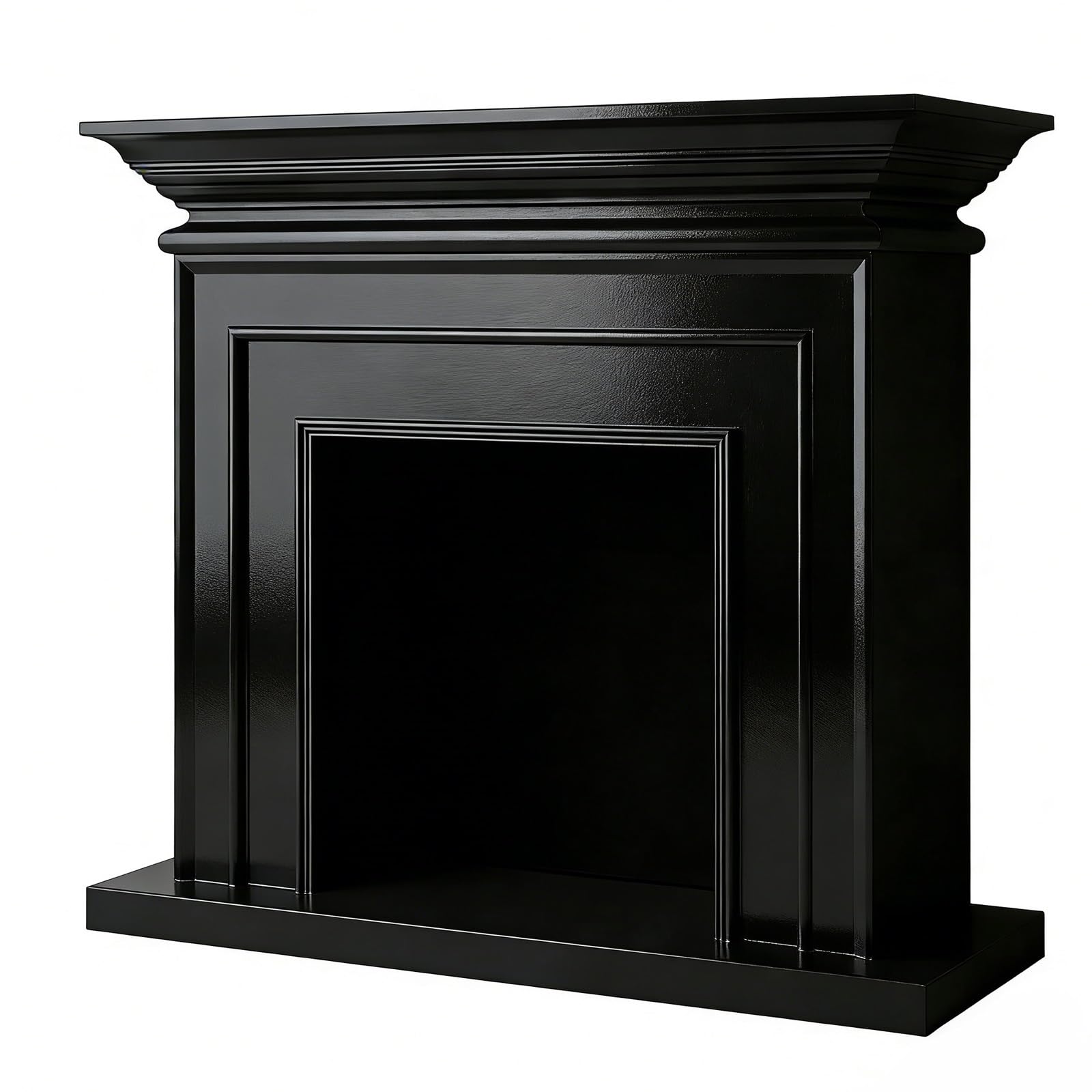 Decorative Solid Wood Classic Traditional Fireplace Mantel Surround with Open Shelf Fireplace Surround