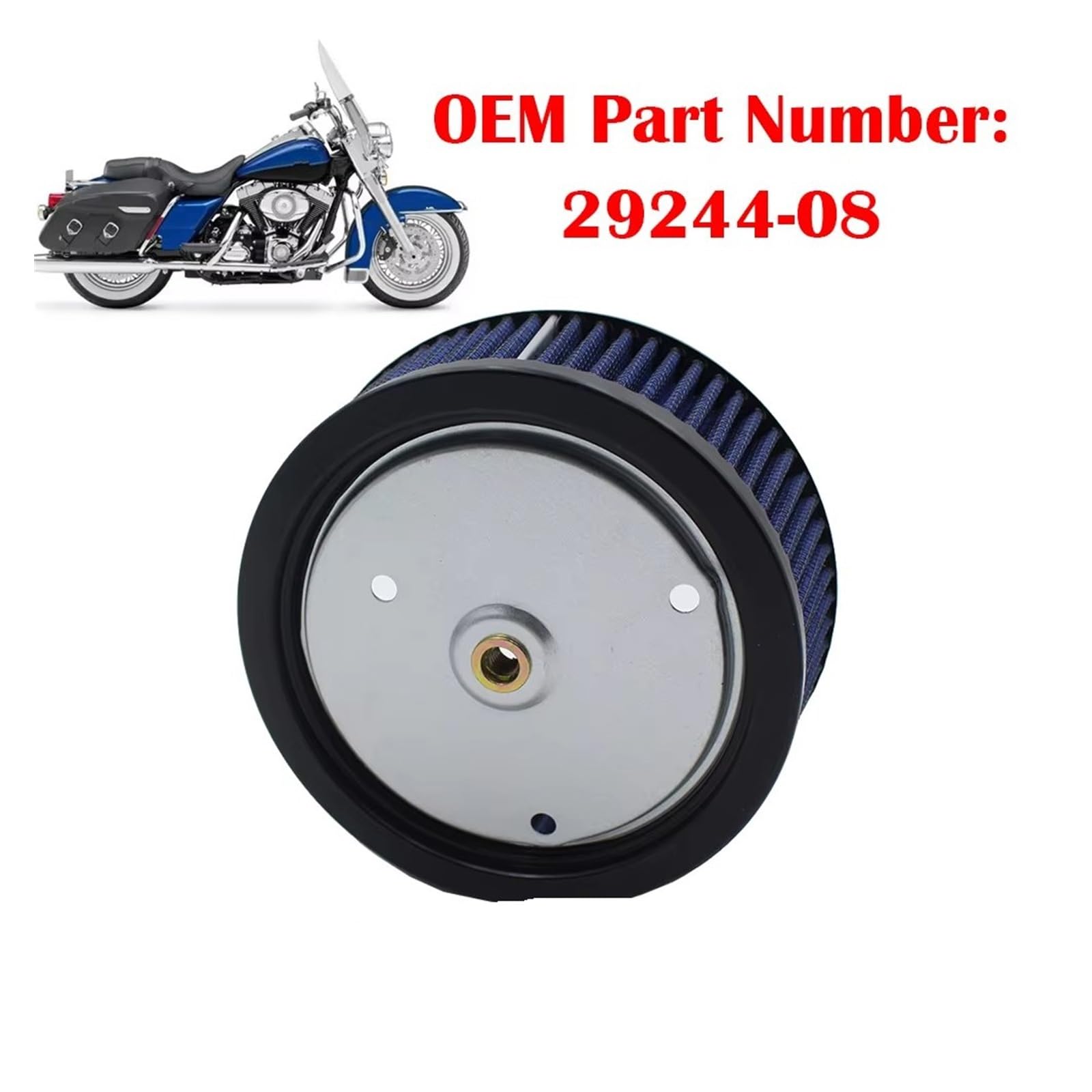 Filtro de Aire Motocicleta para Carretera para Street Glide | King 2008-2015 Filtro de aire para motor de motocicleta 29244-08 HD-0818