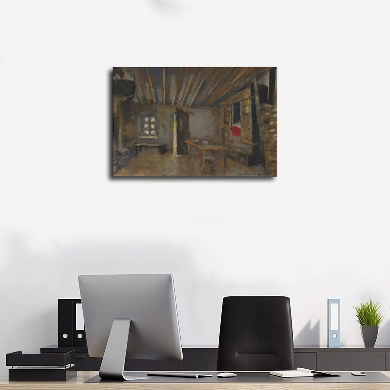 Poster su tela "Intérieur D'auberge, Maquette De Décor pour 'la Lépreuse" (1919), decorazione per camera da letto, idea regalo