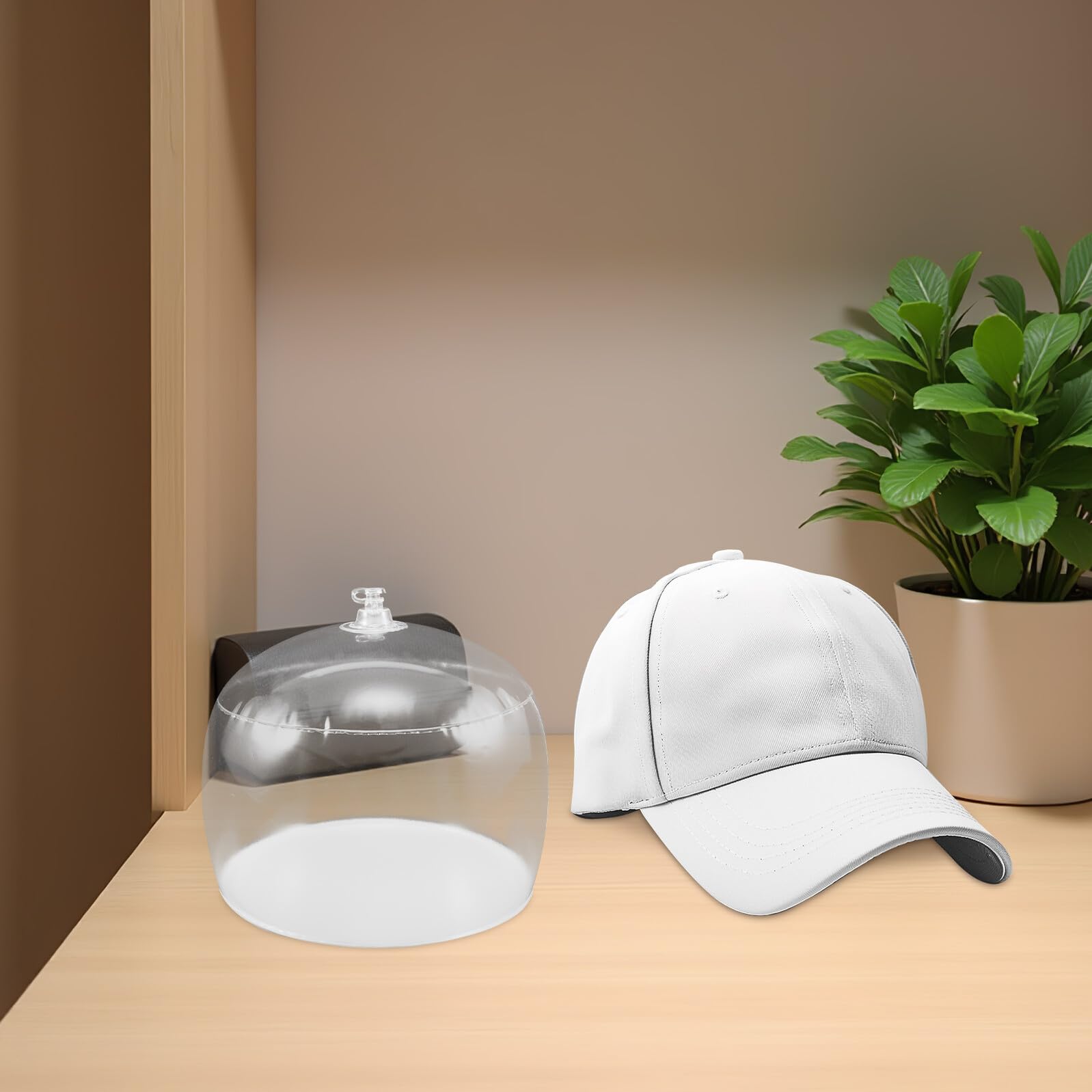 GLEAVI Tischhutständer aus Kunststoff Hutformer für Baseballkappen Transparenter Hutspanner Hutblöcke für Hutherstellung Aufblasbare Hutformerstütze Kappeninnenstütze Hutfüllblock Hutstüt