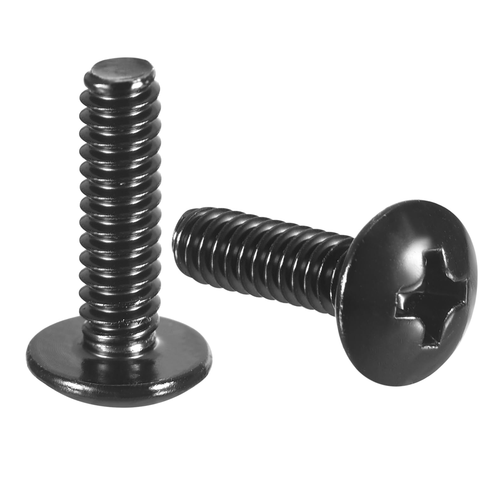 uxcell #8-32 x 1/2" Truss Head Phillips Machine Screws, Full Thread, Phillips Drive, 304 Stainless Steel 18-8, Black Oxide Finish, Quantity 50