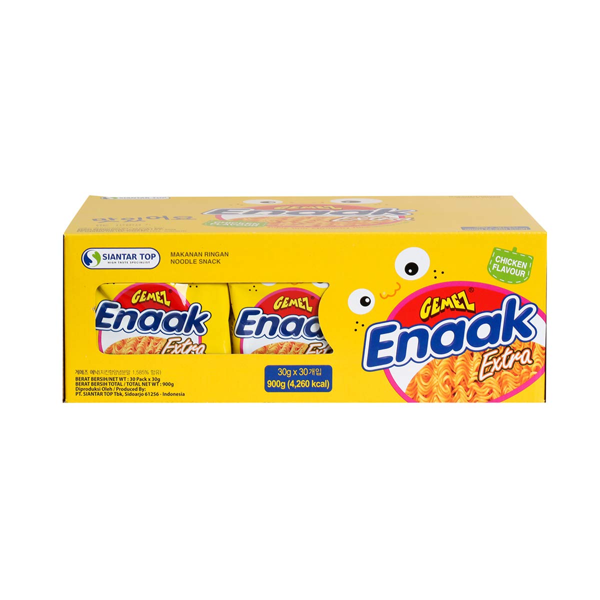 GEMEZ Enaak Noodle Snack Ramen Sweet Snack Box, 30g x 30 Pack