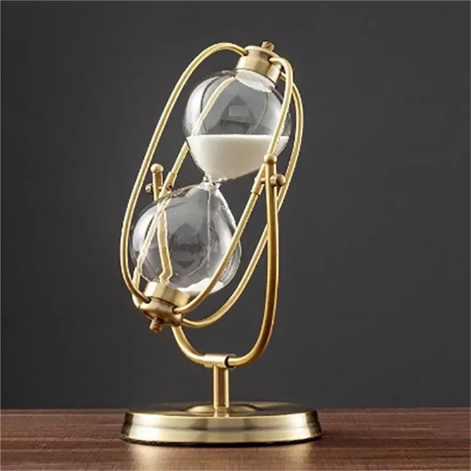 Reloj de Arena Metal, Adorno clásico for estantería Oficina, decoración Estudio, Reloj Escritorio, for el hogar, 15/30 min para Cocina, Estudio(Black-15min-12x14x24cm)