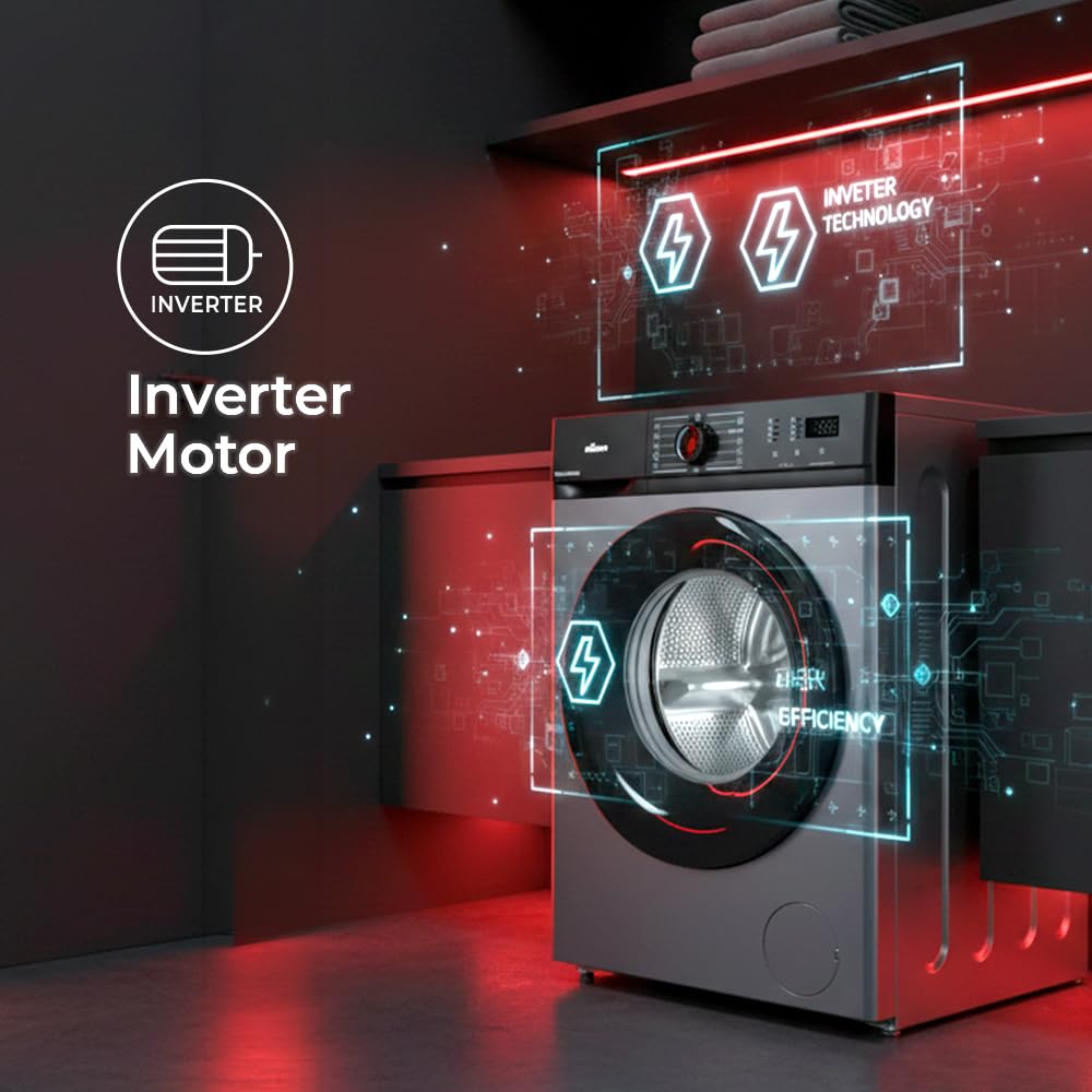 Nilson Lavadora 8Kg Carga Frontal Inox NL8200AIDVBX. 1200 rpm, Motor Inverter, 15 Programas, Eco-logic System, Tambor Acero Inoxidable, Clase de Eficiencia Energética A