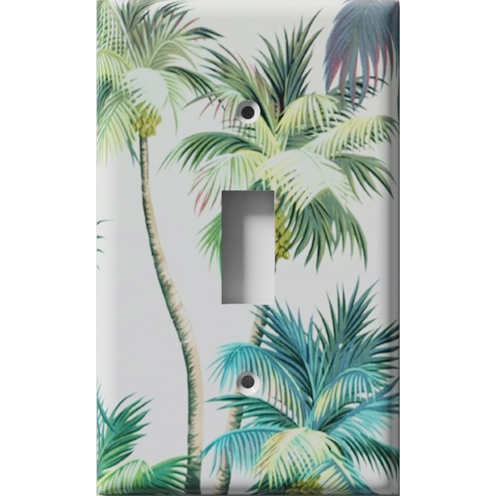 Decorative Light Switch Cover Plate by SnazzySwitch - Palm Trees 10 - Single Toggle Wall Plate
