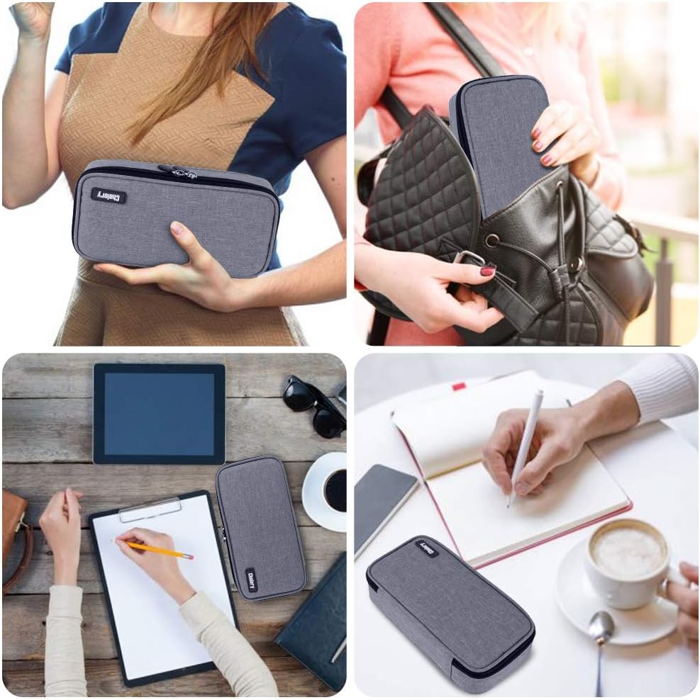 Big Capacity Pencil Case Large Pencil Bag Pouch Pen Case Pencil Marker Holder Stationery Storage Makeup Bag for Office Supplies Adults Gray image 6 of 7 B087TP48BQ