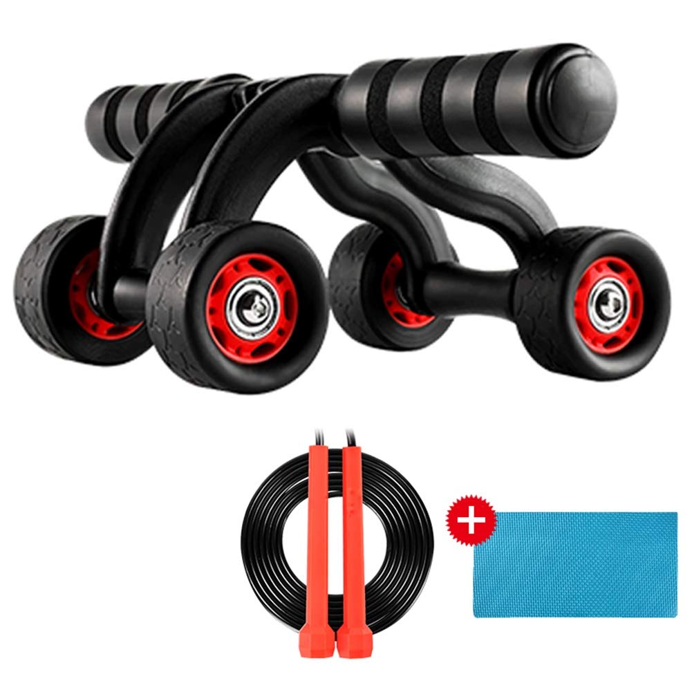Ruota Addominali AGYH Ruota Addominale Fitness con Corda per Saltare Dimagrante, Design Silenzioso della Ruota A Quattro Ruote Motrici, Portata 140 kg
