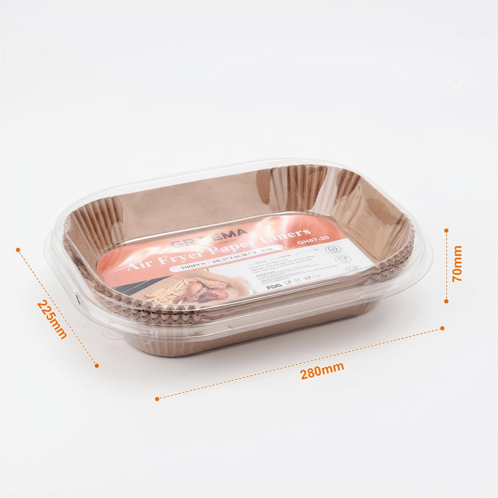 GRIFEMA Papier Air Fryer Rectangulaire 20,5 x 14 cm 100 Pièces Compatible Ninja Dual Zone AF300UK AF400UK Antiadhésif Jetable Sans BPA