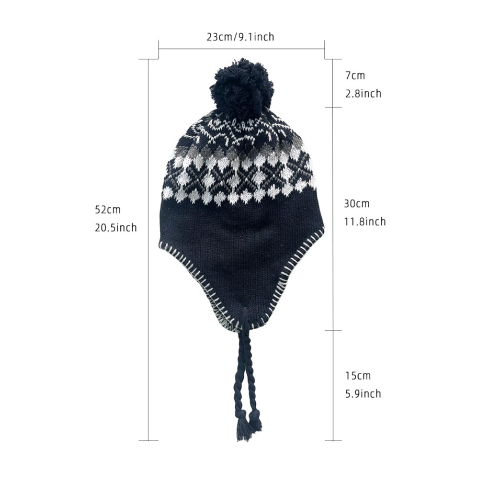 Cappello Inverno Cappello Unisex Lavorato A Maglia con Micro Fodera E Berretto Paraorecchie Motivo A Fiocchi di Neve Termico Berretto(Bruin)