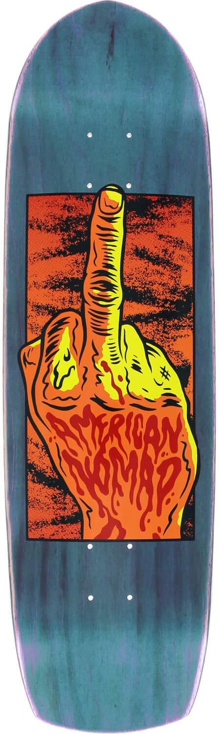 American Nomad Skateboards One Finger Salute Assorted Colors Skateboard Deck - 9" x 33"