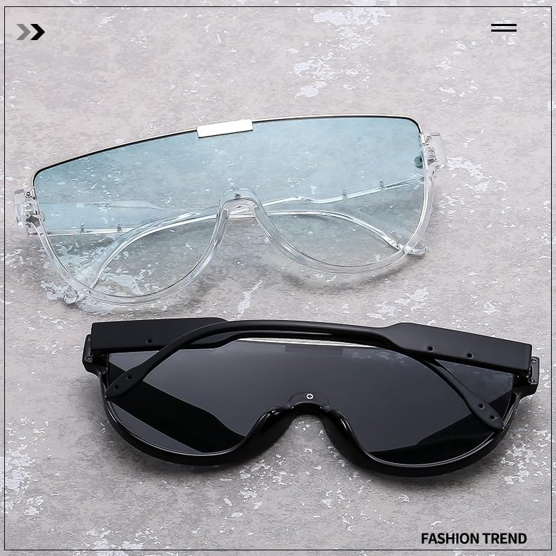bullabulling Sunglasses Women Oversized One Piece Frame UV400 Sun Glasses Trendy Retro Shades Wrap Around Shield Goggles4