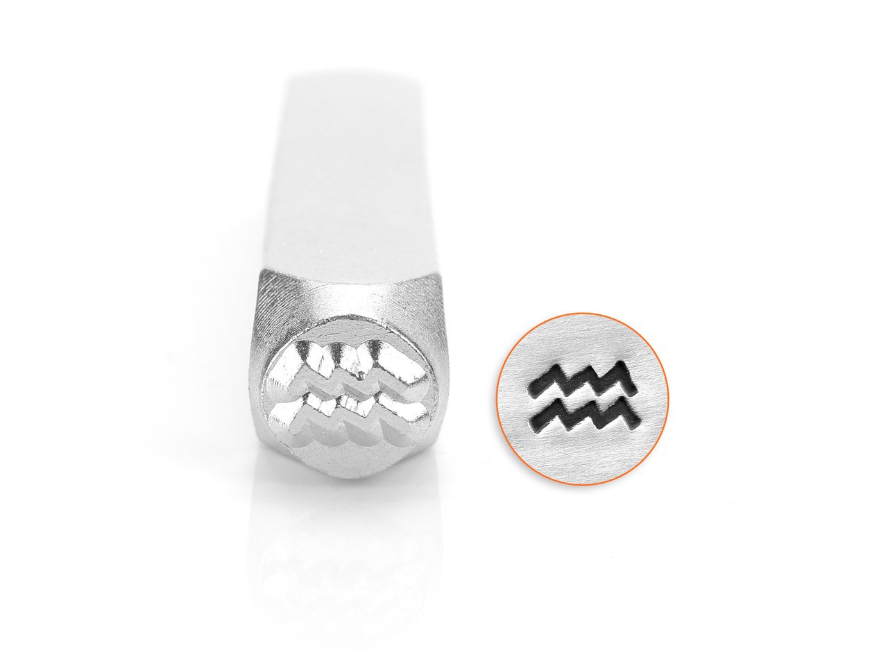 ImpressArt Metal Punch Stamp, Aquarius Symbol 6mm (1/4 Inch), 1 Piece, Steel