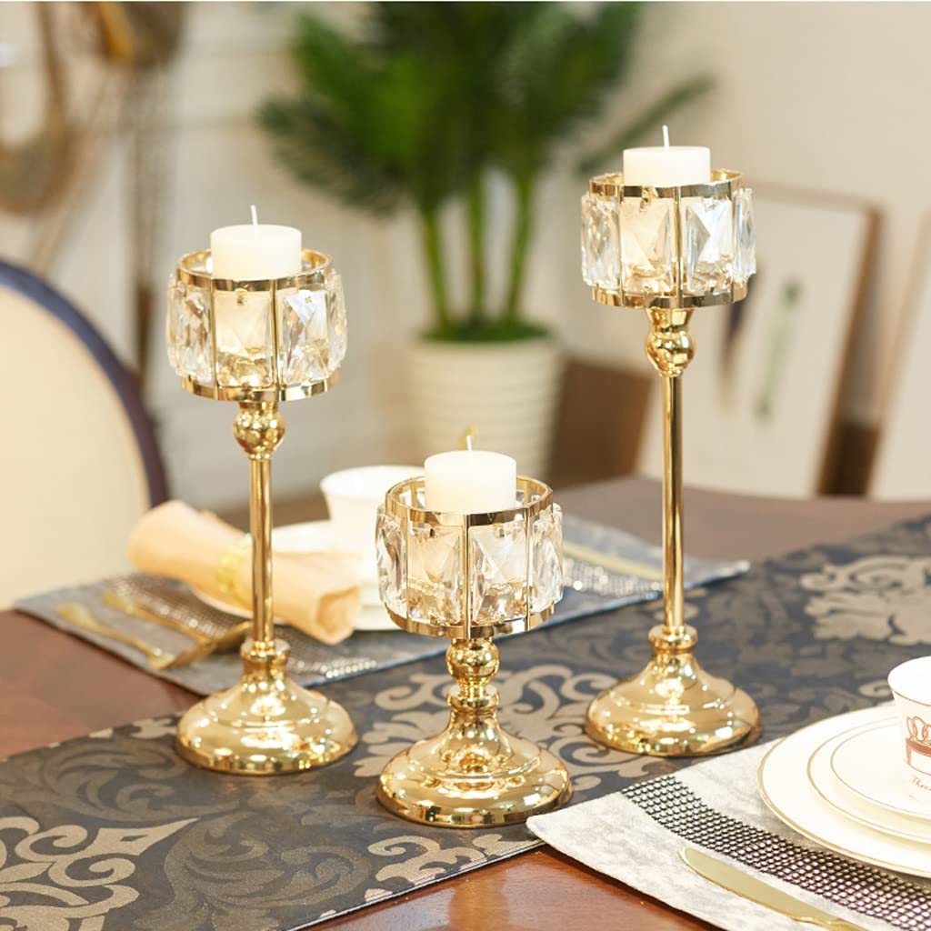Candelabro de pie, Adorno de candelabro, candelabro de Cristal, romántico, de pie Alto, para Mesa de Comedor, joyería, Regalo de Boda, candelabros (A)