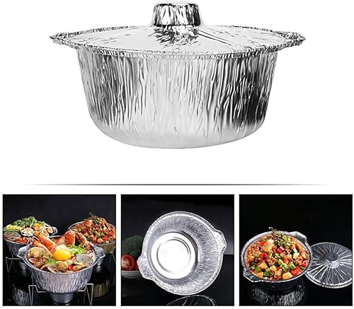 Miniatura 2 de Amosfun Olla compacta de papel de aluminio para alimentos, recipientes para hornear, suministros de cocina, papel de aluminio grueso para alimentos,