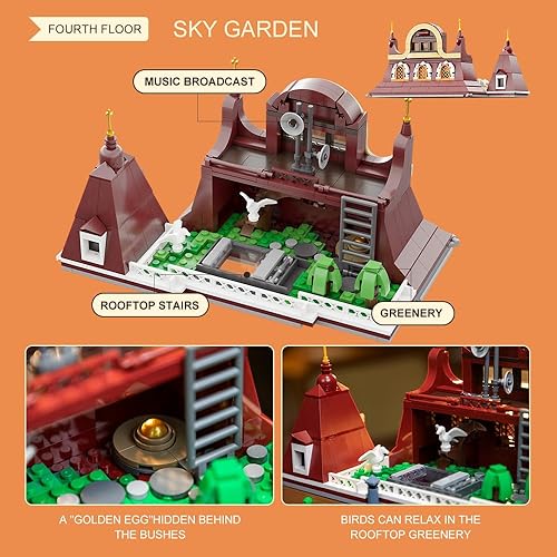 Miniatura 6 de PANTASY - Juego de construcción modular de panadería europea, kit de construcción para adultos y adolescentes, colección de monumentos famosos,