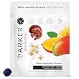 Barker Wellness Magnesium Relax Gummies | Advanced Stress & Muscle Tension Relief | Promotes Calm & Relaxation with Reishi Mushroom & Chamomile | Vegan, Sugar-Free, Tropical Mango | 60 Gummies