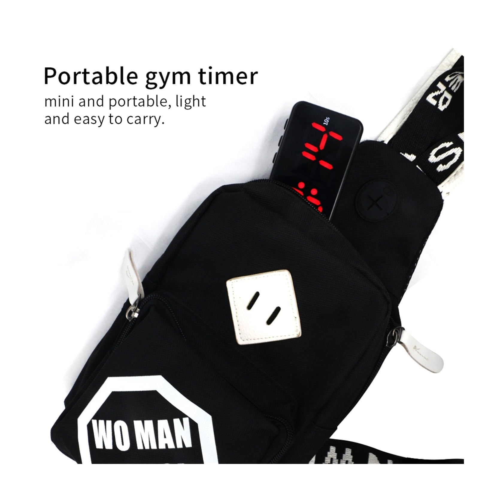 Timer palestra, Timer da palestra 1 pollice a intervalli, controllo APP Orologio fitness allenamento alimentato a batteria, conto alla rovescia/SU(Q20B(bluered))