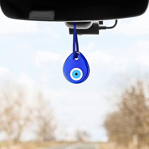 Miniatura 4 de 20 piezas de cuentas de mal de ojo azul turco, colgantes de cuentas de cristal, adorno colgante de pared con cuerdas para accesorios de joyería,
