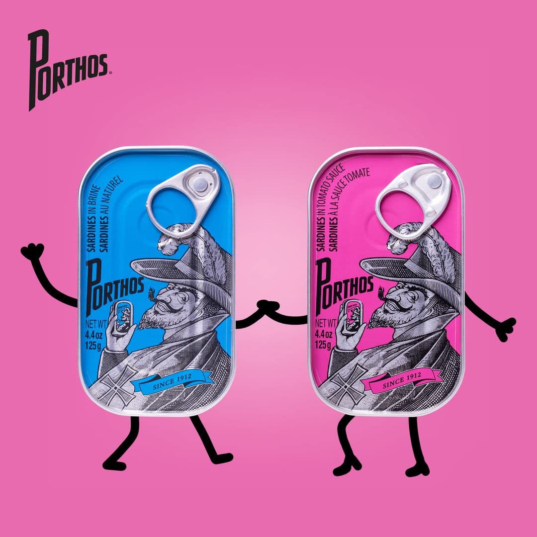 Porthos Sardines Mix, 6 barattoli x 125 g, dal Portogallo